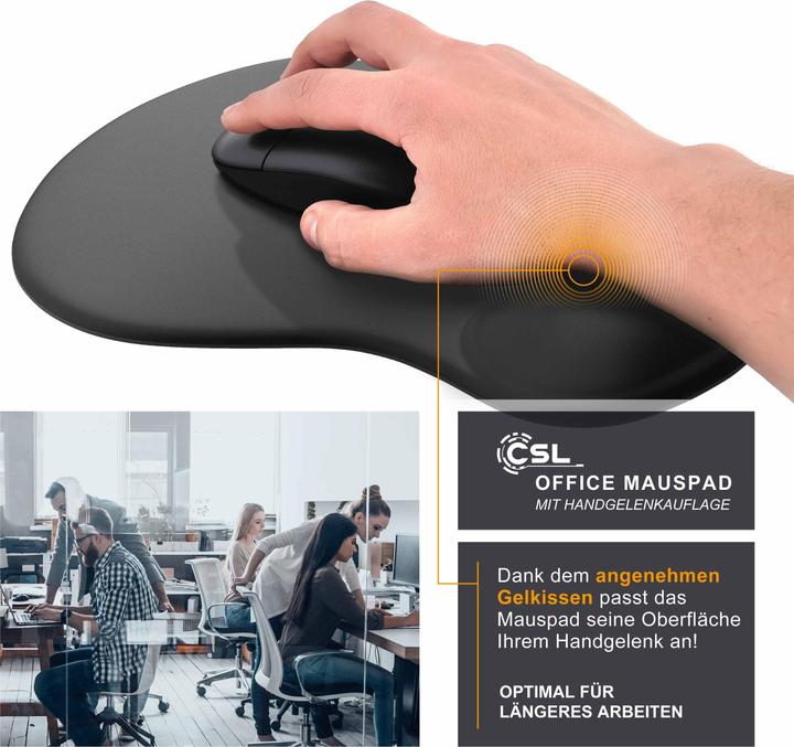 Actual product image CSL Mouse pad set of 2 with ergonomic wrist rest, gel comfort office mouse mat