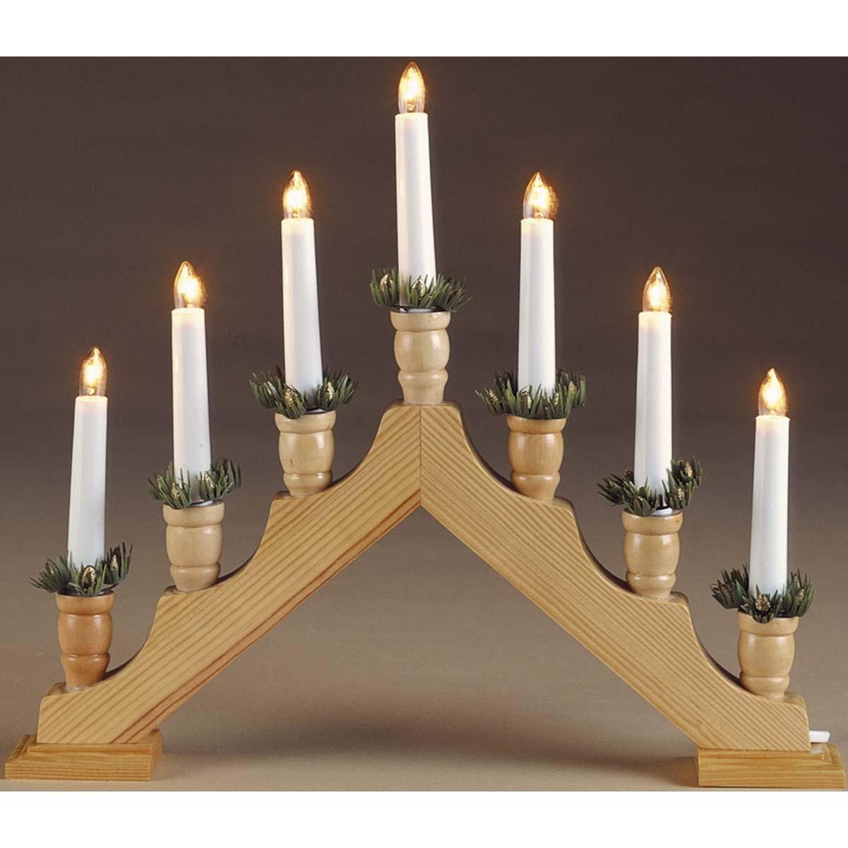 Hellum, Weihnachtsdeko, Lichtbogen Holzleuchter "Pyramide"