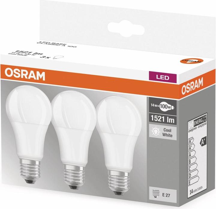 Immagine prodotto Osram Base Led Classic A (E27, 14 W, 1521 lm, 3 x, F)