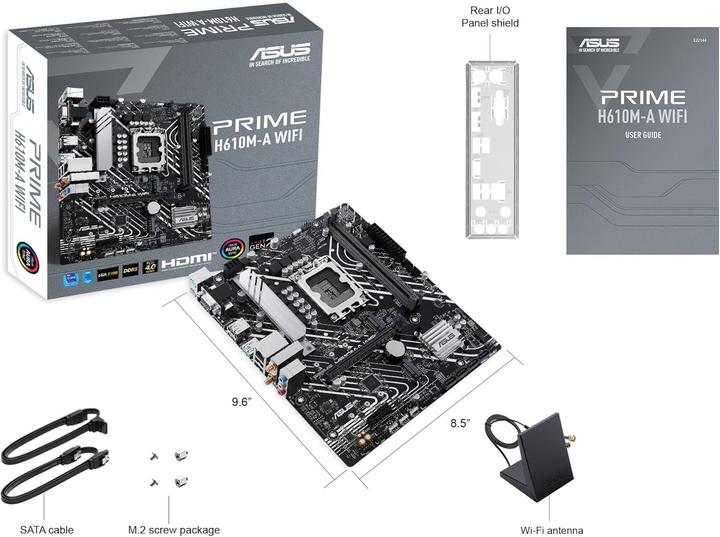 Immagine prodotto ASUS PRIME H610M-A WIFI (LGA 1700, Intel H610, mATX)