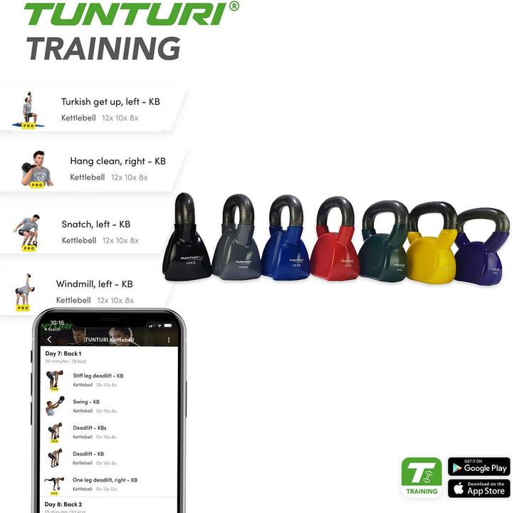 Image du produit Tunturi Vinyl Gusseisen Kettlebell (1 x 4 kg)