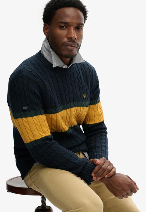 Produktbild Superdry Gestreifter Pullover aus gedrehtem Baumwollstrick (L)