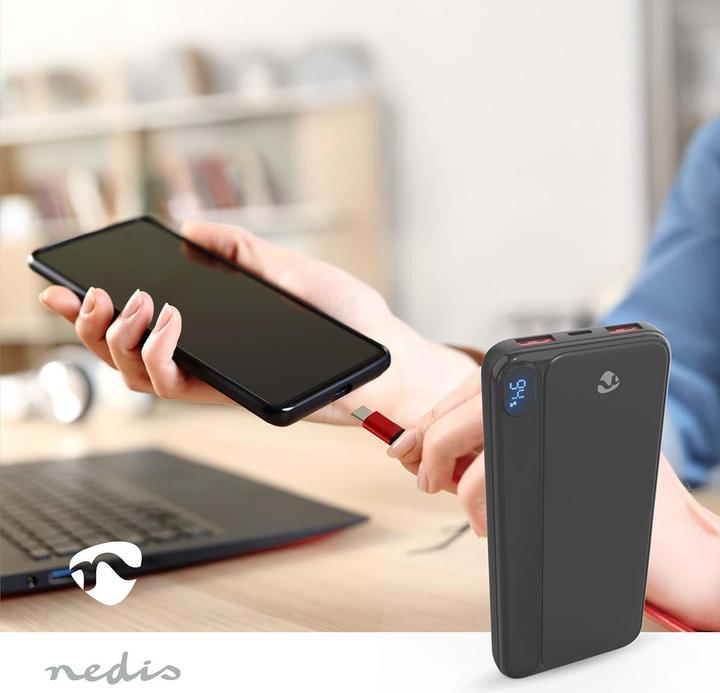 Produktbild Nedis PowerBank | 10000 mAh | 1.5 / 1.67 / 2.0 / 2.22 / 3.0 A Lithium-Polymeer (10000 mAh, 20 W, 37 Wh)