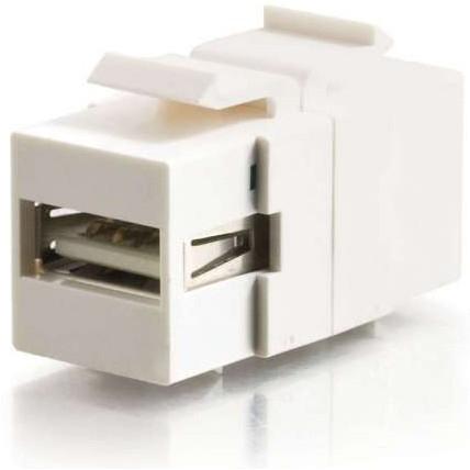 C2G Kabel / USB 2,0 Keystone A-B F/F - Wht, Audio Kabel
