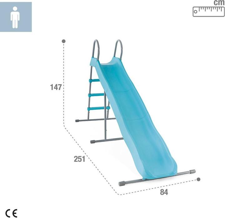 Actual product image Intex EIGHT-FOOT FREESTANDING SLIDE Measurement: 251cmX84cmX147cm, Item Number 44107