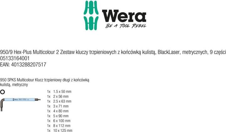 Immagine prodotto Wera 950/9 Hex-Plus Multicolour 2