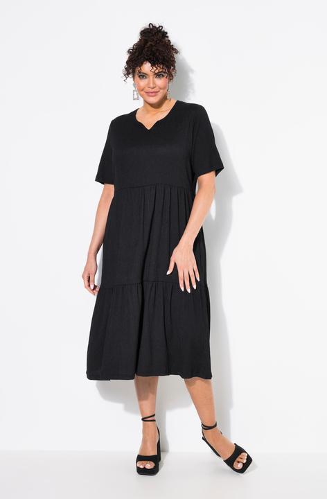 Produktbild Ulla Popken Stufenkleid, A-Linie, Rundhalsausschnitt, Halbarm (56)