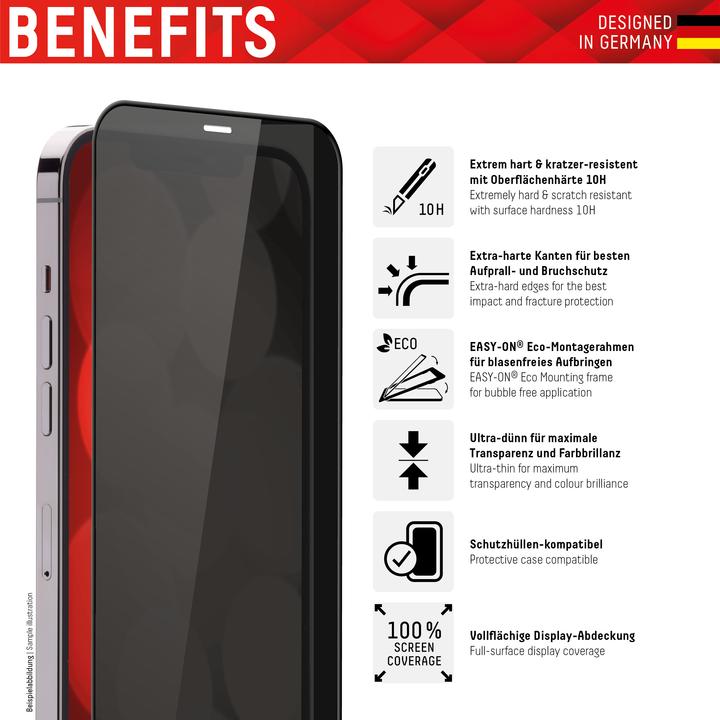 Actual product image Displex Real Glass, Privacy Full Cover Panzerglas (1 Piece, Apple iPhone 11)