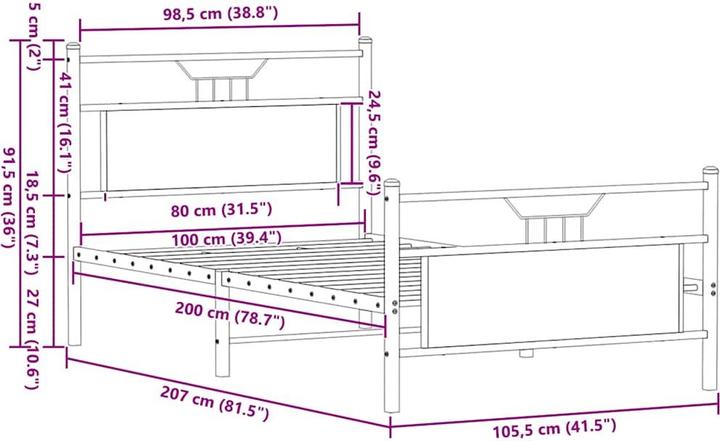 Image du produit vidaXL Bettgestell (90 x 200 cm)