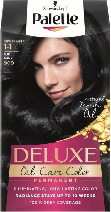 Actual product image Palette Deluxe Oil-Care Hair Dye Permanently Colouring From Micro Oil 909 Navyueack (909 Pomegranate black)