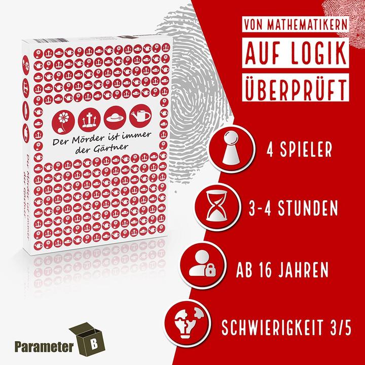 Produktbild Parameter B Der Mörder ist immer der Gärtner - Krimidinner (Deutsch, 4 Spieler)