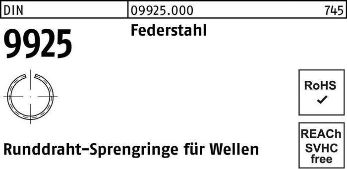Snap ring DIN 9925 5 Spring steel round wire
