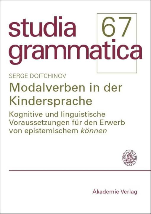 Produktbild Modalverben in der Kindersprache (Deutsch, Serge Doitchinov, 2007)