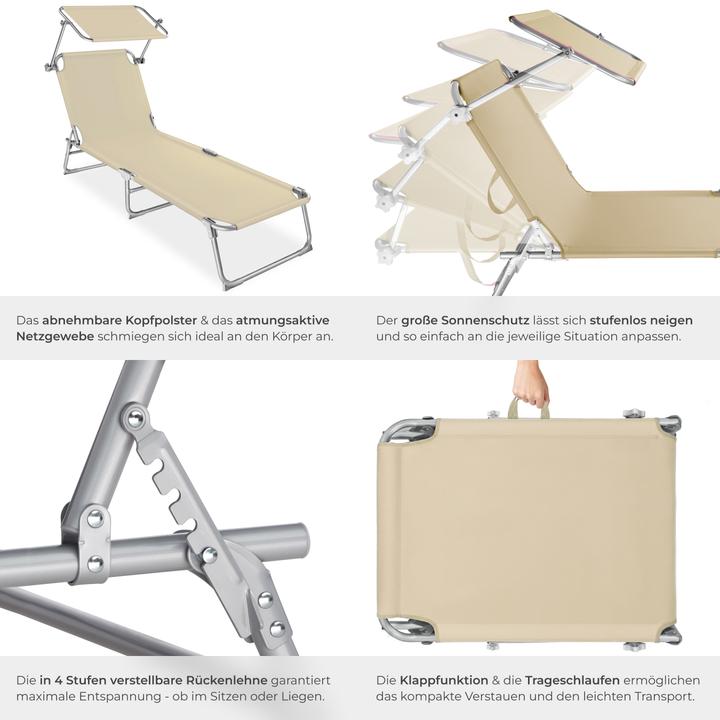 Produktbild tectake Gartenliege (161 cm)