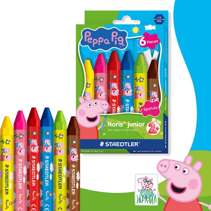 Actual product image Staedtler Peppa Pig Kinderwachsmalkreiden und Schaber (6x)