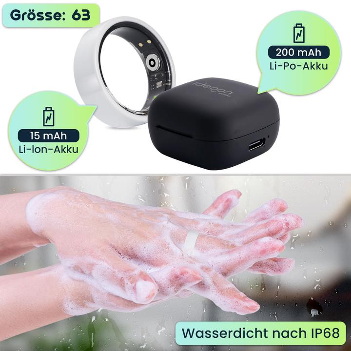 Produktbild Ideoon Smart-Ring, weiss, Keramik, inkl. Ladebox, Grösse 63 (63, Weiss)