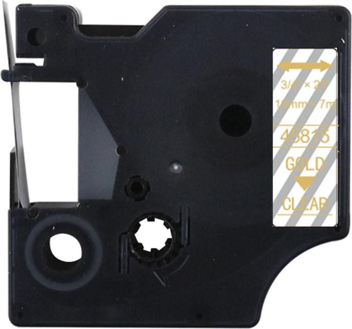 Produktbild Hermex Alternatives Etikettenband zu Dymo D1 45815 Beschriftungsband (1.90 cm, Gold, Transparent)