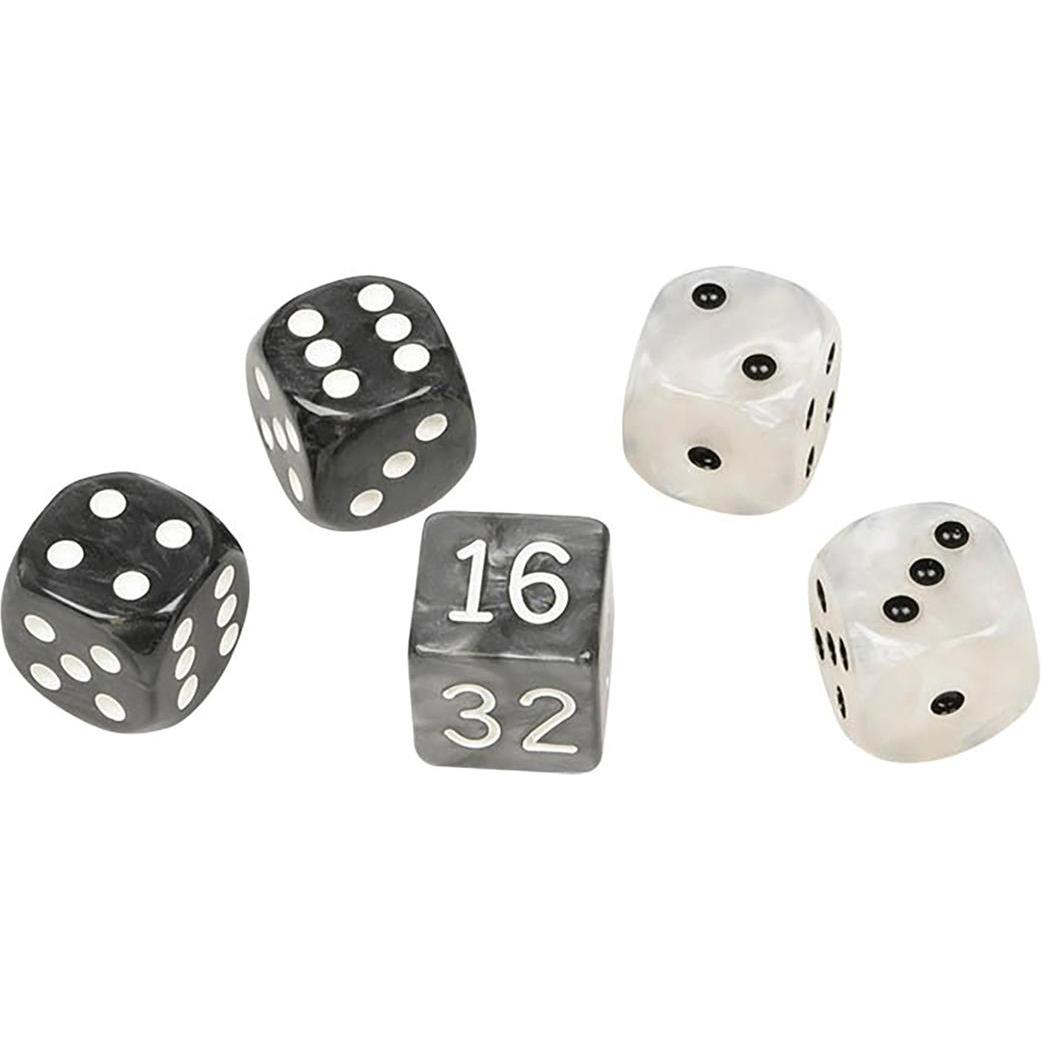 Philos Bianco/Nero Set Di Dadi Per Backgammon, Plastica, E 16 Mm, 4