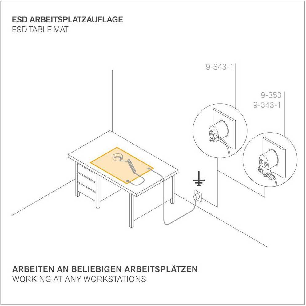 Thumbnail - Bernstein, Zubehör Arbeitsschutz, ESD Erdungsmatte 900x610x2mm