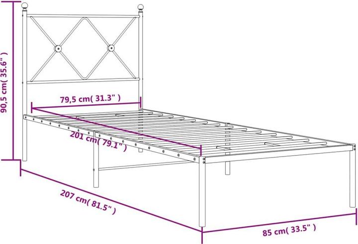 Image du produit vidaXL Bettgestell (80 x 200 cm)