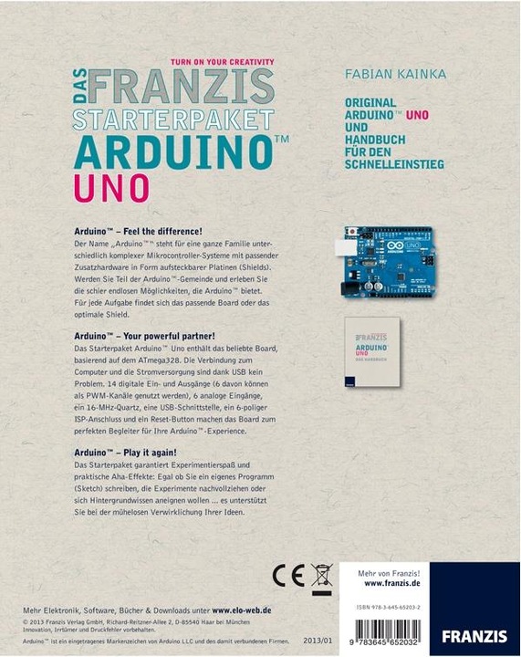 Actual product image Franzis The Arduino Starter Kit