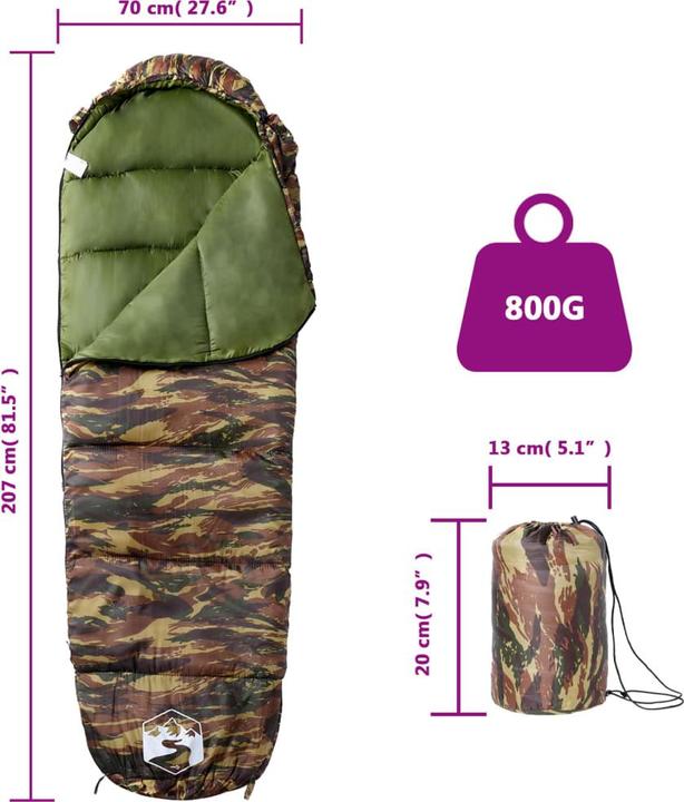 Produktbild vidaXL Mumienschlafsack (207 cm)