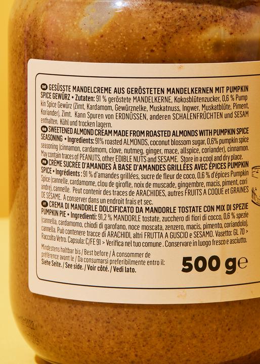 Nährwerte und Zutaten KoRo Mandelmus (500 g)