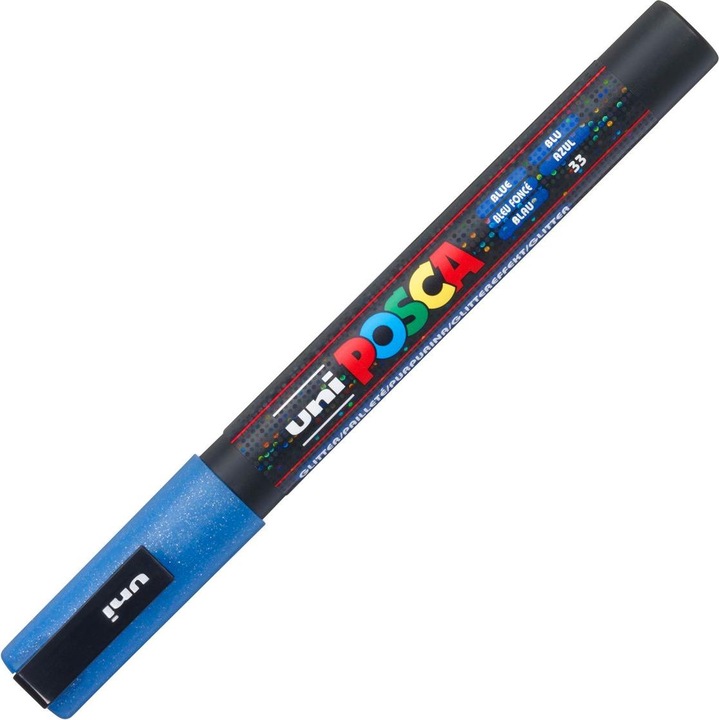 Actual product image Posca Marker PC-3M round tip (Glitter Blue, 1.30 mm, 1 x)