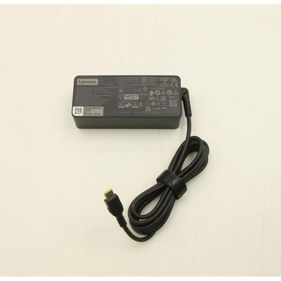 Lenovo 65W USB-C AC Adapter with power adapter UK Plug (65 W), Notebook Netzteil, Schwarz
