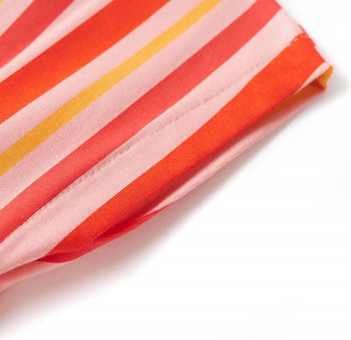 Actual product image vidaXL Children's dress with drawstring pink and red 140,Material: 95 (140)