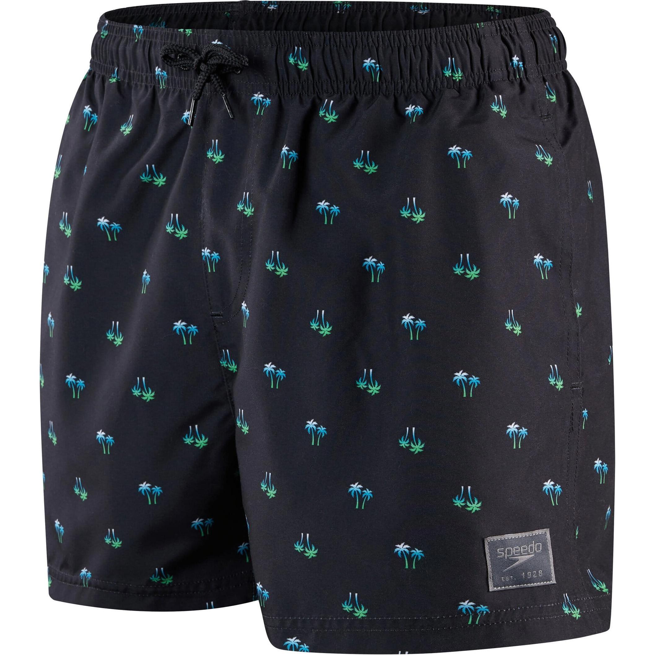 Speedo, Herren, Badehose, Printed Leisure 14" Watershort, Schwarz, (S)