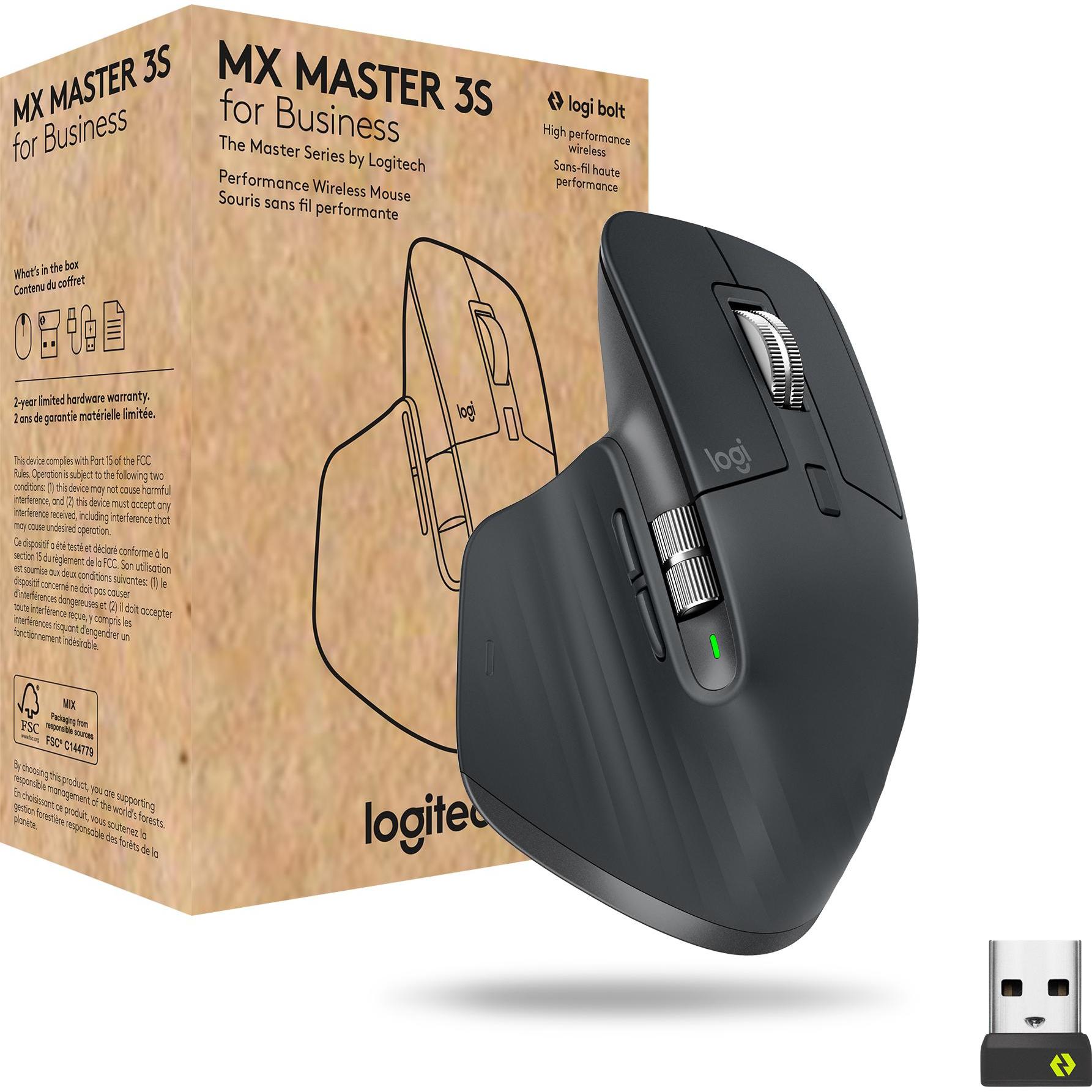Logitech MX Master 3S for Business (Senza fili), Mouse, Grigio