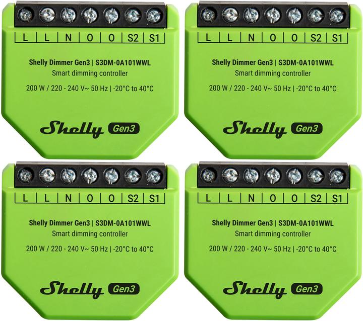Produktbild Shelly Unterputz-Dimmer Gen3, 4 Stück