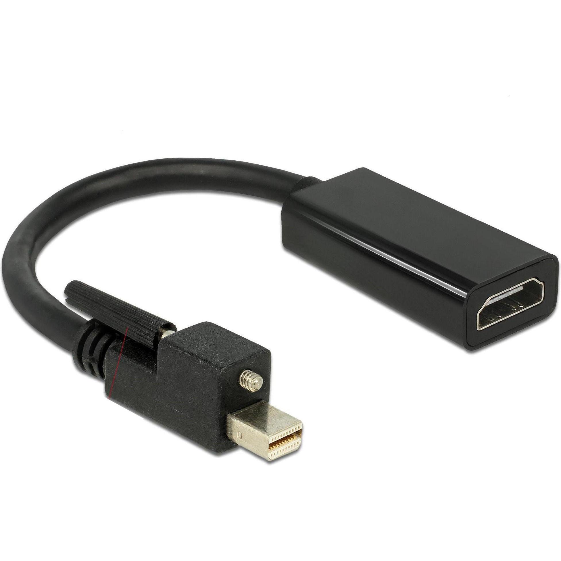 Delock Mini DP zu (HDMI, 25 cm), Data + Video Adapter, Schwarz
