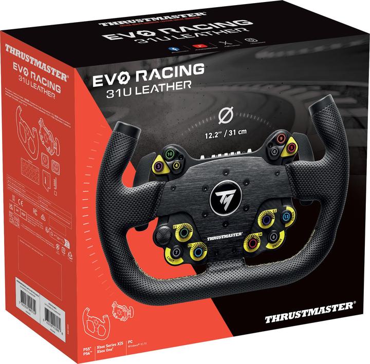 Actual product image Thrustmaster AddOn Thrustm. EVO Racing 31U Leder Lenkrad (KON) retail (PC, PS4, PS5, Xbox One S, Xbox One X, Xbox Series S, Xbox Series X)