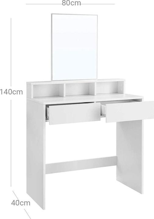 Immagine prodotto Vasagle Schminktisch 80 x 40 x 140 cm, Weiss (80 x 40 x 140 cm)