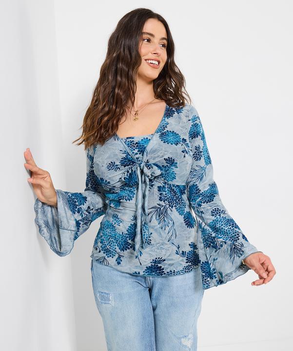 Produktbild Joe Browns Devore Floral Tie Front Top (46)