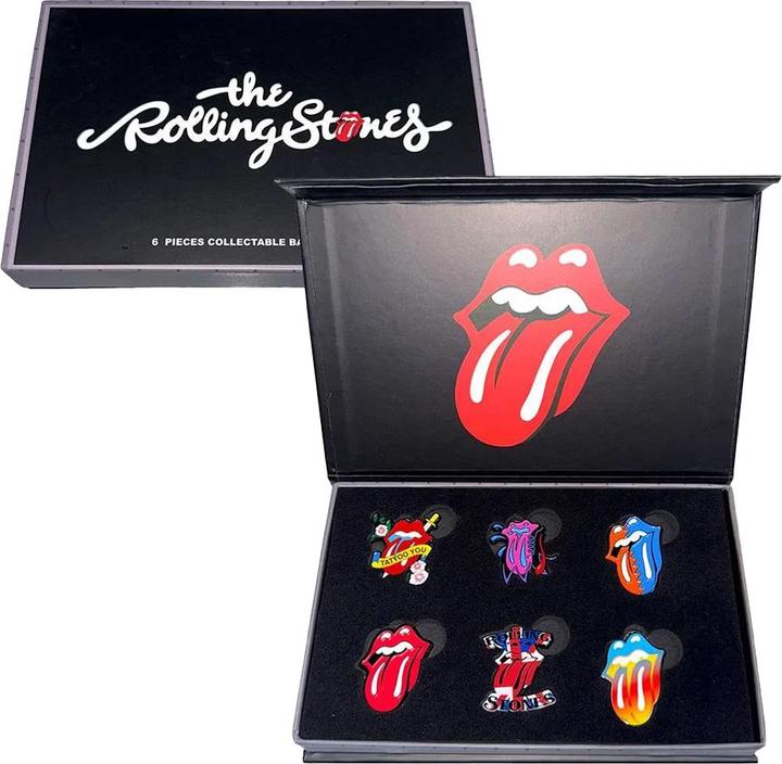 Actual product image The Rolling Stones Tongues Evolution 1 Badge Set (Pack of 6)