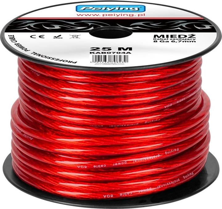 Peiying Autokabel 8Ga OD6,7mm CU 25m