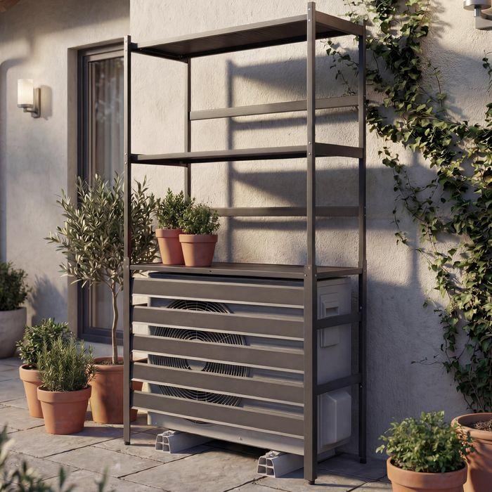 Actual product image Mendler Aluminium Verkleidung für Klimaanlage/Wärmetauscher P95, 163x90x38cm, anthrazit