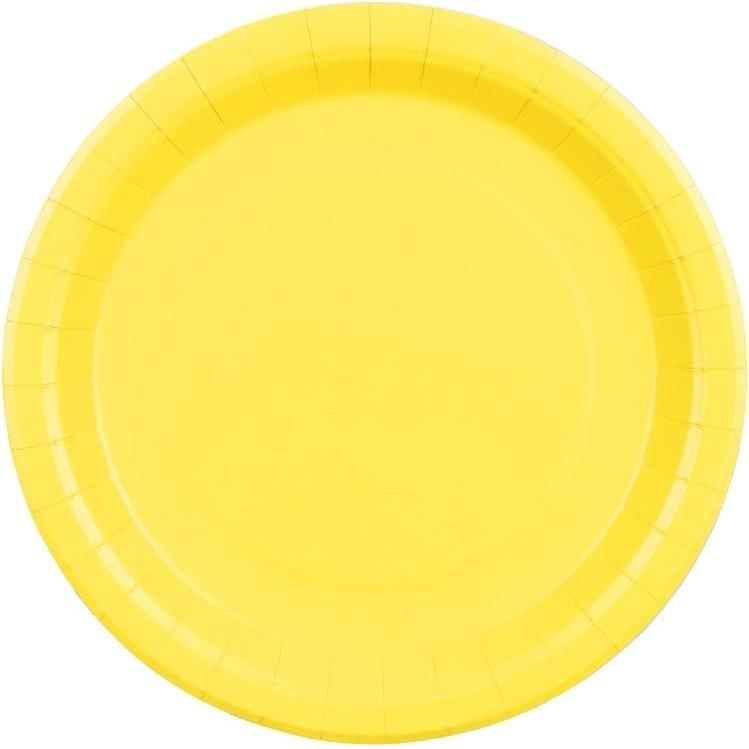 Partydeco, Stoviglie usa e getta, Assiettes Jaune 23cm (6pcs) (6x)