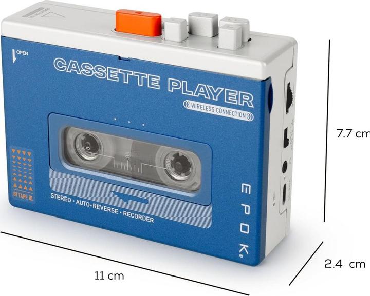 Produktbild Bigben Tragbarer Kassettenspieler mit Bluetooth (inkl. Bleistift und C60 Kassette)