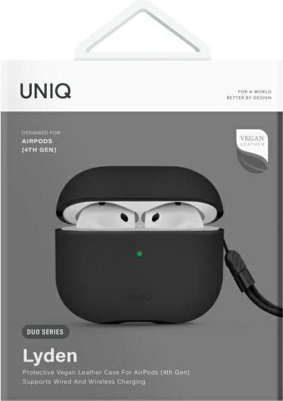 Actual product image Uniq case Lyden DS AirPods 4 dallas black (Headphone sleeve)