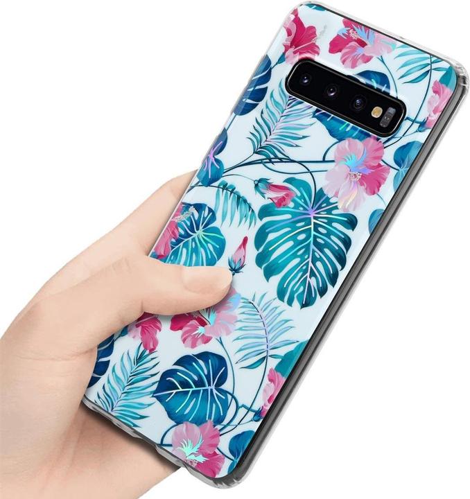 Actual product image Cadorabo IMD TPU Colorful Flowers & Leaves Cover (Samsung Galaxy S10)