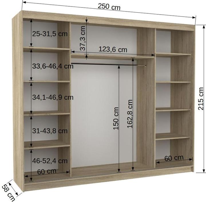 Image du produit ADRK Furniture Chester (250 x 58 x 215 cm)