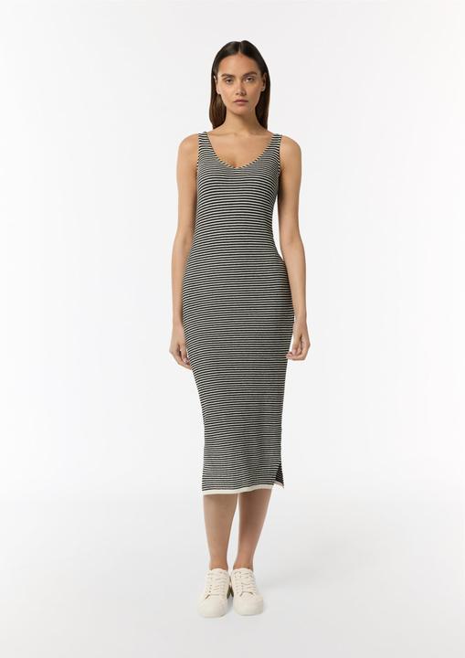 Image du produit Comma Kleid Strickkleid aus Baumwolle mit Streifen (46)