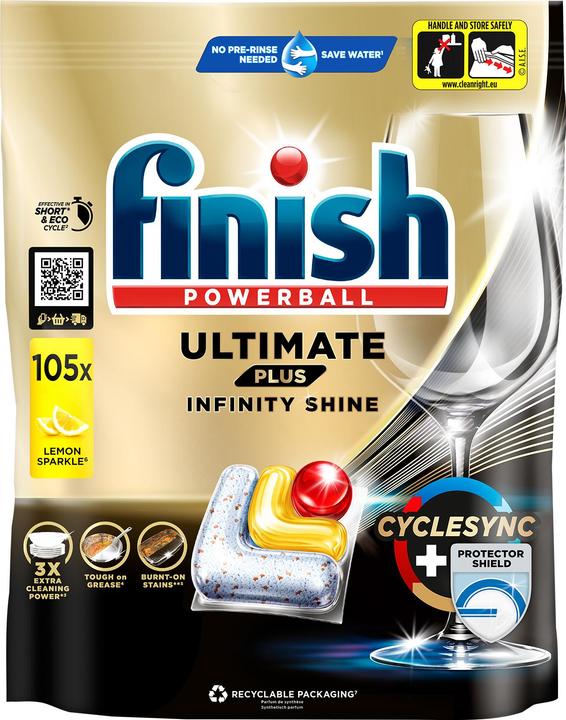 Image du produit Finish Ultimate Plus Infinity Shine Citrus Spülmaschinentabs 105 Caps (Tabs, 105 Cycles de lavage)