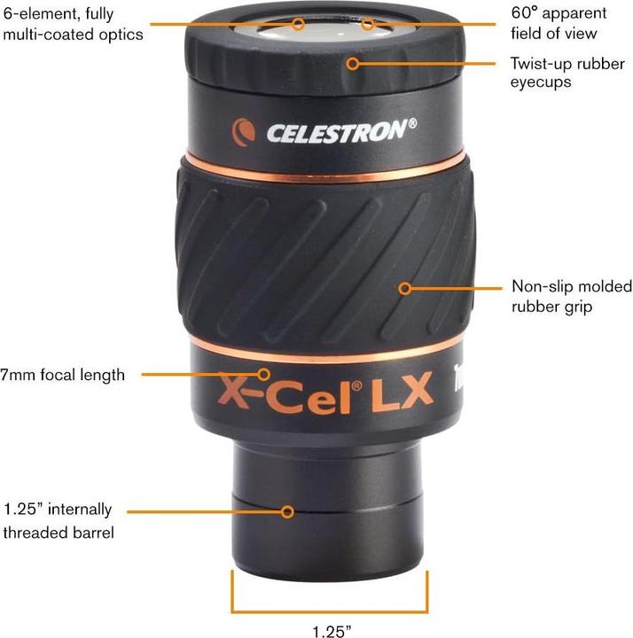Actual product image Celestron Eyepiece 7mm X-CEL LX 1.25" 60° (7 mm)