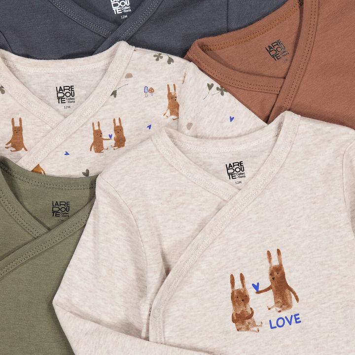 Actual product image La Redoute Collections 5er-Pack Baby Wickelbodys mit langen Ärmeln (74)