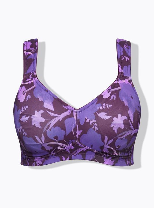 Actual product image Ulla Popken Floral Underwire-Free Microfiber Bra (100 E)